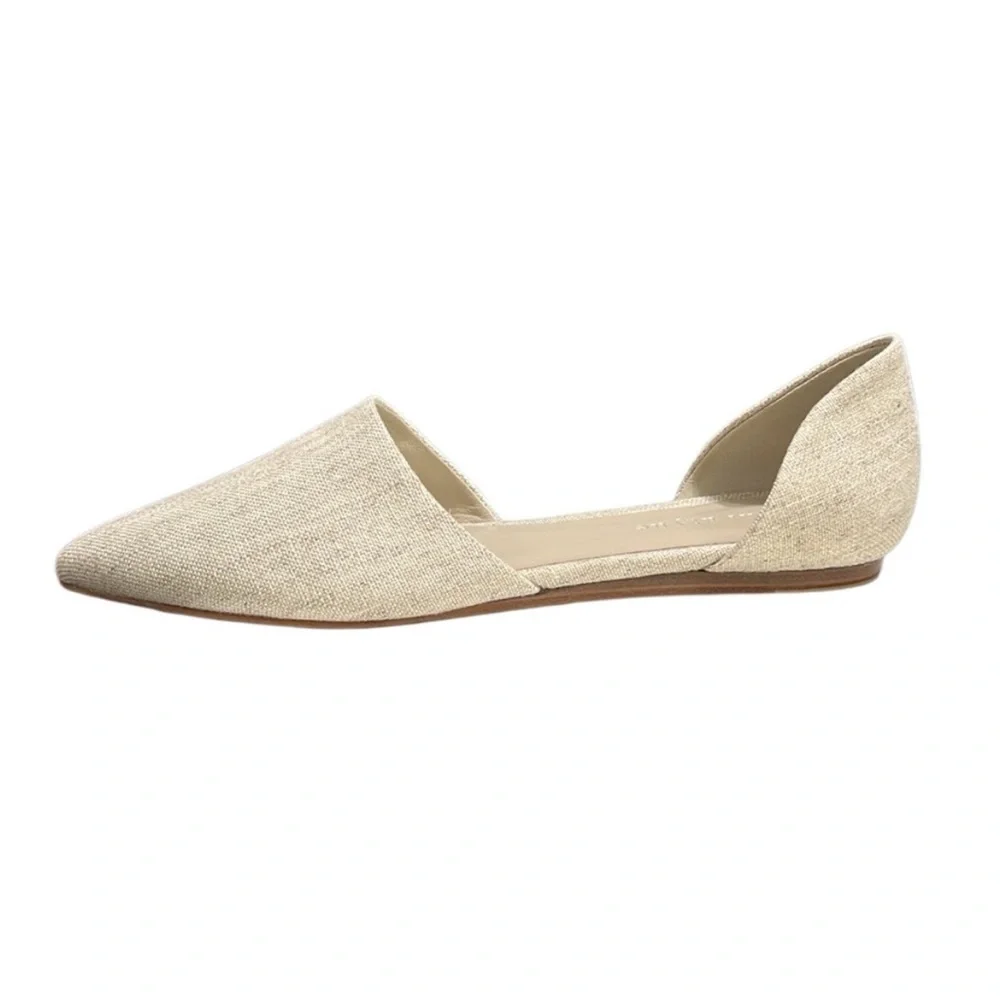Jenni Kayne Natural Linen d’Orsay Flats Size 39